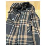 Women's Small Plaid Button-Up Coat