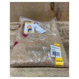 Beige Knit Sweater with Red Accents, Medium