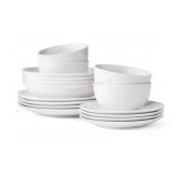 16-Piece White Porcelain Dinnerware Set