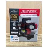 Rechargeable LED Worklight and Spotlight, 2000 Lum