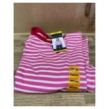 Pink and White Striped Short Sleeve Top, Medium