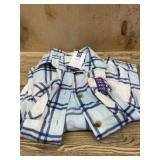 Blue Plaid Button-Up Jacket, XXL