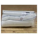 White Quilted Pillow with Blue Piping