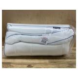 White Pillow with Blue Piping Accent