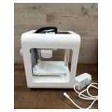 Compact White 3D Printer with Power Adapter