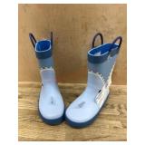 Children's Shark-Themed Rubber Rain Boots, Size 9/