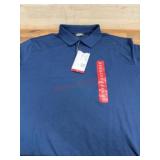 Stretch Pique Polo Shirt in Navy, XL
