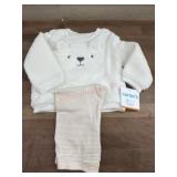 Infant 2-Piece Fleece Top and Striped Pants Set