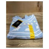 Light Blue Knit Sweater with Animal Pattern