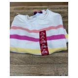 Girls' Striped Knit Sweater, Size M (7/8)