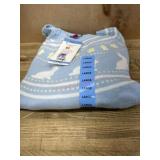 Blue Knit Sweater with Rabbit Motif, Size Large