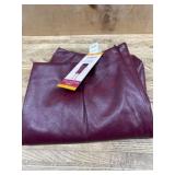Burgundy Faux Leather Fabric, Folded