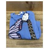 Blue Butterfly Graphic Sweater, Size XL (14/16)