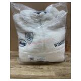 White Sherpa-Style Winter Jacket, Large