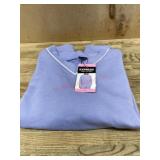 Purple V-Neck Sweater with White Trim