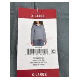 Light Blue Quilted Pullover Sweatshirt, X-Large
