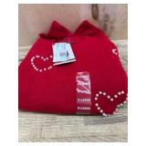 Red Sweater with Pearl Heart Accents