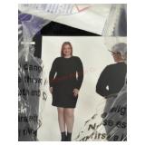 Black Long-Sleeve Dress With Crew Neck