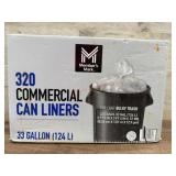 320 Commercial Trash Can Liners, 33 Gallon