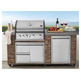 5-Burner Rustic Ledge Propane Gas Island Grill