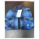 Blue Plaid Fleece Jacket with Snap Pockets