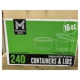 240 Translucent Plastic Containers and Lids