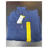 Blue Button-Front Pullover Shirt, Size M