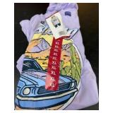 Purple Short-Sleeve T-Shirt with Graphic Design