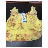 Yellow Floral Ruffle Women