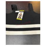 Black Knit Tank Top with White Stripes