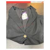 Black XXL Blazer with Single Button Closure
