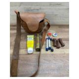 Leather Field Bag with Assorted Tools and Accessor