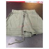 Green Drawstring Waist Shorts - Small