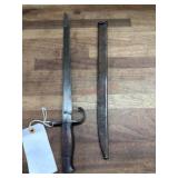 Vintage Bayonet with Scabbard and Marked Blade