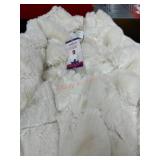 White Faux Fur Jacket, Size 2X