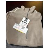 Taupe Quarter-Zip Pullover Sweatshirt