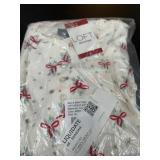 White Henley Shirt with Bow and Star Pattern