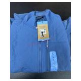 Blue Quilted Zip-Front Jacket