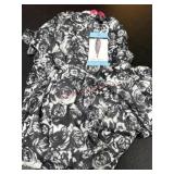 Black and White Floral Print Scarf