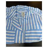 Blue and White Striped Button-Up Shirt