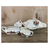 Floral Porcelain Dishware Set, 5 Pieces