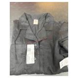 Black Button-Front Collared Shirt, Size XL