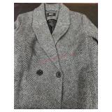 Black and White Herringbone Coat