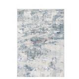 Area Rug With Abstract Blue and Gray Design, 9ft x