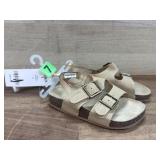 Toddler Tan Sandals with Adjustable Buckles