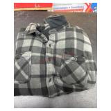 Black and Gray Plaid Button-Up Shirt Jacket