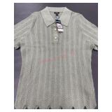 Express Olive Knit Polo Shirt, Size L