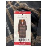 DKNY Fashion Coat, X-Large, Plaid Pattern