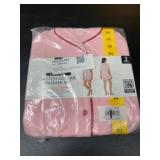 Pink Notch Collar Pajama Set, Size M