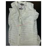 White Crochet Cardigan, Size 2X